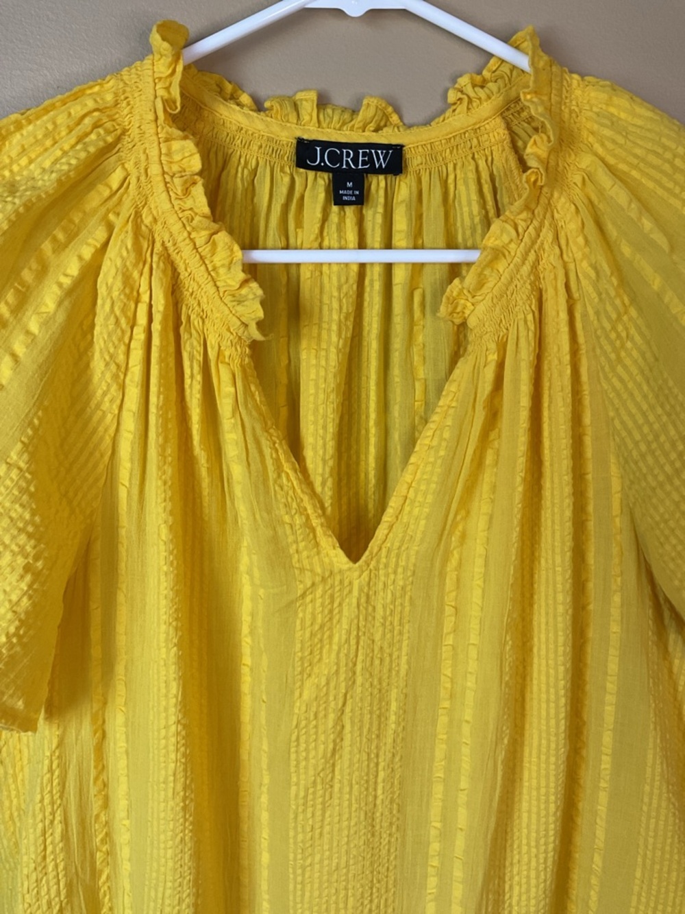 J. Crew Sunny Yellow Tiered V-Neck Dress Size M - Picture 2 of 4